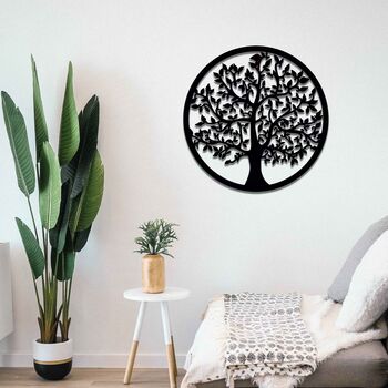 Round Wooden Tree Of Life Timeless Wall Art Decor, 12 of 12
