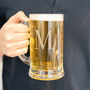 Personalised Initial Etched Glass Tankard, thumbnail 2 of 8