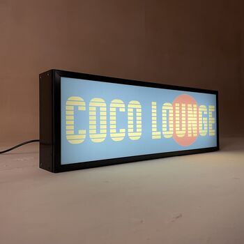 Personalised 1980s Miami Pastel Lightbox Sign, 4 of 7