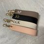 Personalised Saffiano Leather Wristlet Strap Handle Key Ring Chains, thumbnail 6 of 6