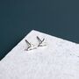 Tiny Sterling Silver Hummingbird Stud Earrings, thumbnail 2 of 8