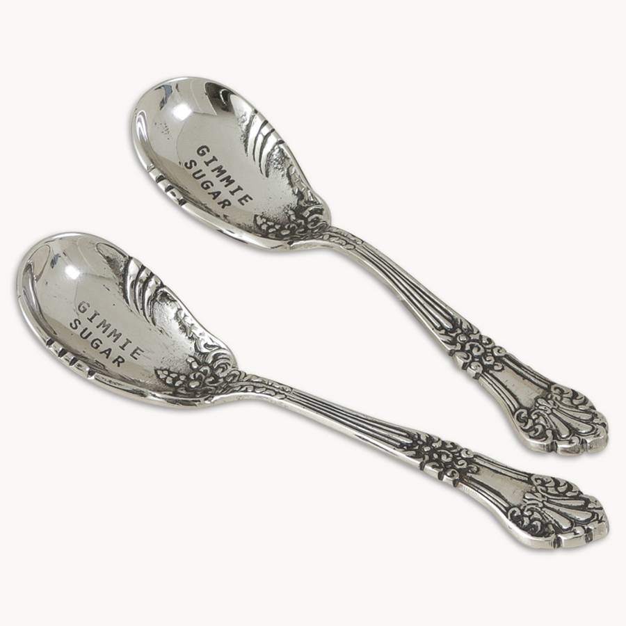 Set Of Two'gimme Sugar' Spoons By Otters Barn Interiors