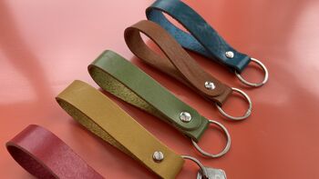 Personalised Leather Keyring, 3rd Anniversary Gift For Him, 4 of 7