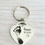 Heart Lock Photo Keyring, Actual Photo, Hand Print, Foot Print, thumbnail 3 of 5