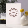 'Merry And Bright' Letterpress Christmas Card, thumbnail 1 of 3