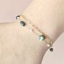 Moss Agate Double Chain Bracelet Gold Plated, thumbnail 5 of 7