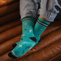 Retro Stripe Tube Sock Multipack In Turquoise And Cream, thumbnail 4 of 7