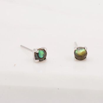 Sterling Silver Sea Abalone Paul Shell Stud Earrings, 2 of 11