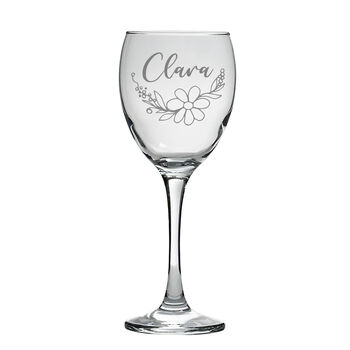 Personalised Floral Design Wine Glass, 9 of 10