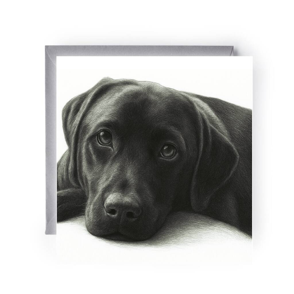 Labrador Paws Hand Drawn Greeting Card, 1 of 5