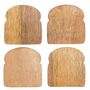 Toast Shaped Wooden Coasters Set, thumbnail 3 of 4