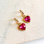 Heart Drop Huggie Earrings, thumbnail 3 of 3