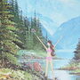 Girl In Mountains Landscape Birthday Card, thumbnail 2 of 6