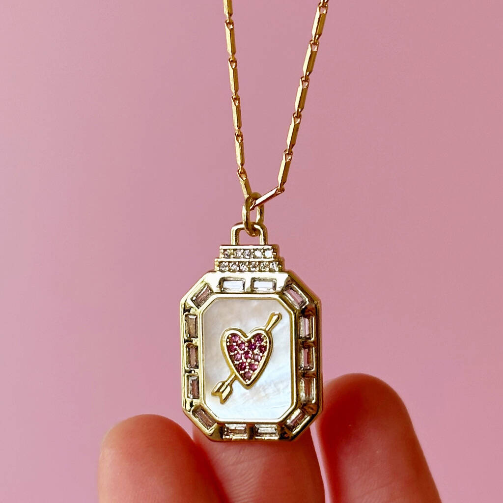 Love Struck Pearl Heart Pendant On Gold Filled Chain, 1 of 9