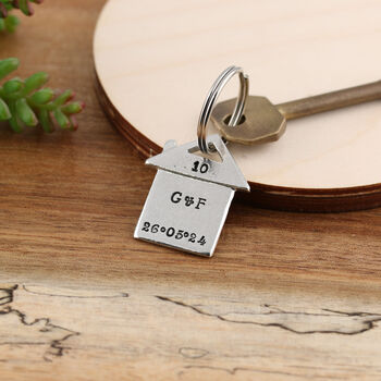 Personalised Housewarming Gift Couples New Home Keyring, 8 of 10