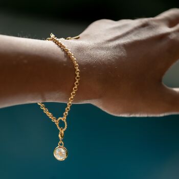 18ct Gold Eternity Twist Charm Collector Bracelet, 4 of 5