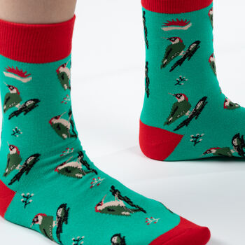 Bamboo Socks | Green Woodpecker Socks | Bird Socks, 3 of 3