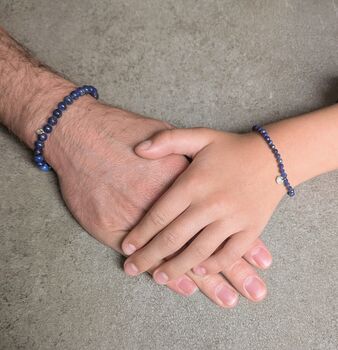 Lapis Lazuli 'Daddy And Me' Bracelet Set, 2 of 5