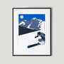 Skiing In The Alps Mountain Wall Art Print, thumbnail 1 of 3