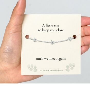 Until We Meet Again Memorial Gift With A Gold Plated Or Silver Plated Star Bracelet And Card, 2 of 6