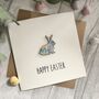 Personalised Happy Easter Liberty Rabbit Card, thumbnail 2 of 4