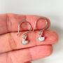 Dainty Sterling Silver Fan Earrings, thumbnail 1 of 4