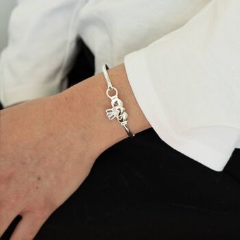 Sterling Silver Claddagh Bangle Bracelet, 3 of 4