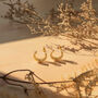 18k Gold Zircon C Hoop Earrings, thumbnail 4 of 7