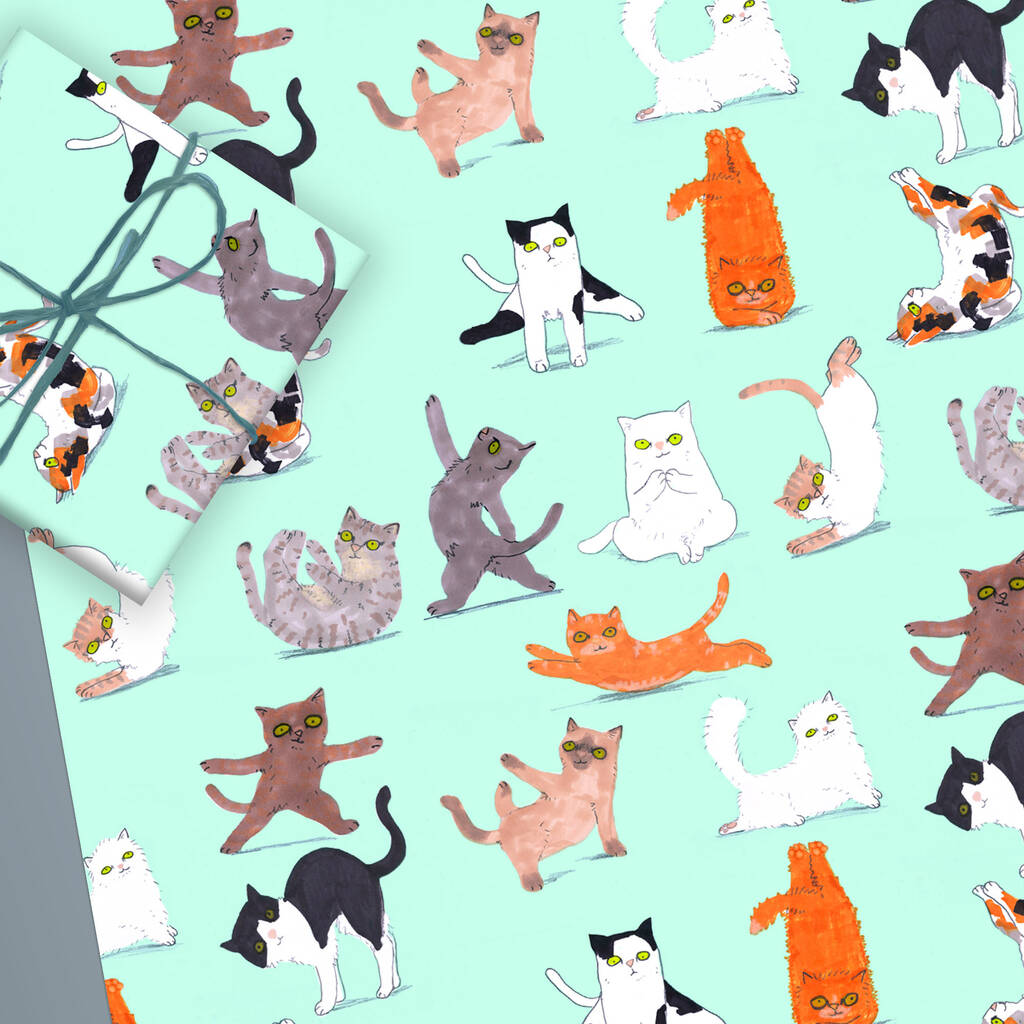 Yoga Cats Gift Wrap
