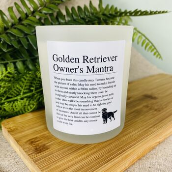 Fun Personalised Golden Retriever Dog Owner's Candle, 2 of 11