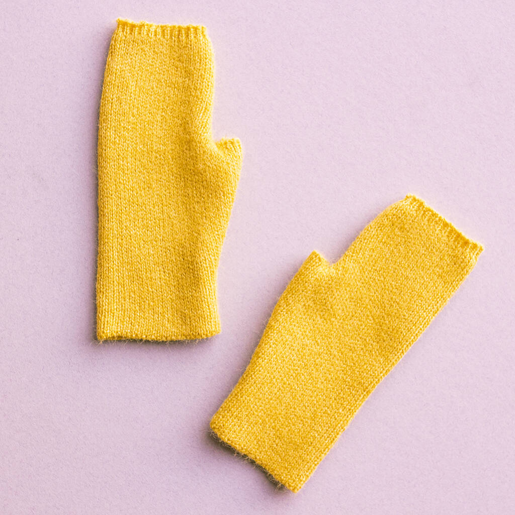 Cosy Knit Plain Colour Fingerless Gloves By Studio Hop ...