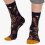 Men's Bamboo Socks Navy Blue Insects Bugs, thumbnail 1 of 5