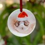 Personalised Sheep Ceramic Christmas Decoration, thumbnail 1 of 3