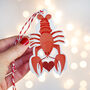 Novelty Lobster Christmas Tree Decoration, thumbnail 2 of 2