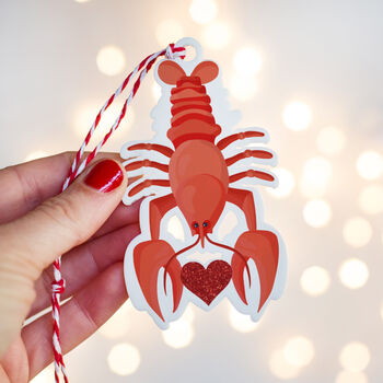 Novelty Lobster Christmas Tree Decoration, 2 of 2