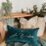 Couple’s Date Personalised Velvet Scatter Cushion, thumbnail 6 of 6