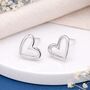 Sterling Silver Open Heart Stud Earrings – 10mm, thumbnail 1 of 10