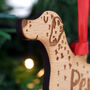 Dalmatian Personalised Wooden Dog Xmas Decoration, thumbnail 5 of 9