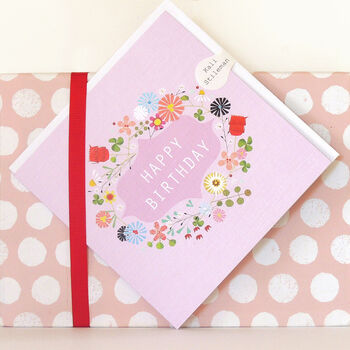 Floral Raspberry Pink Birthday Card, 4 of 5