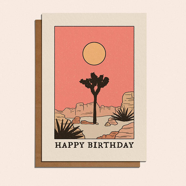 ‘happy Birthday’ Desert Card By Cai & Jo | notonthehighstreet.com