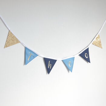 Personalised Navy And Gold Felt Bunting, 4 of 7