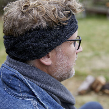 Fair Trade Cable Knit Wool Lined Earwarmer Headband, 3 of 12
