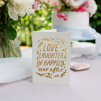 Happily Ever After Foil Embossed Wedding Card, 2 of 6
