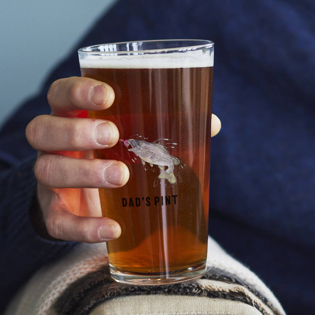Personalised Fishing Pint Glass By This Is Nessie