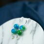 Two Pearl Colourful Marble Pearl Dangle Drop Earrings, thumbnail 8 of 10
