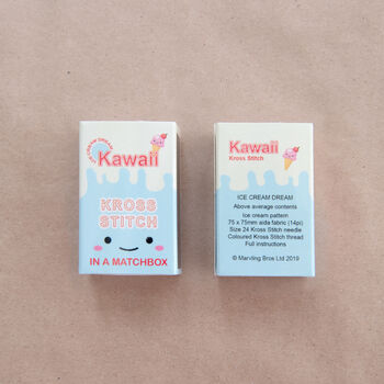 Kawaii Ice Cream Mini Cross Stitch Kit, 5 of 8