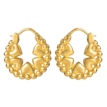 18k Gold Vermeil Much Love Hoop Earrings, 2 of 4
