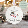 Personalised Mummy And Daddy 1st Christmas Bauble Keepsake Gift, thumbnail 1 of 4