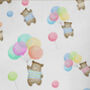Kids Birthday Wrapping Paper Roll Folded Bear Balloon, thumbnail 2 of 3