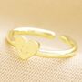 Smiling Heart Face Adjustable Ring In Gold Plating, thumbnail 2 of 5